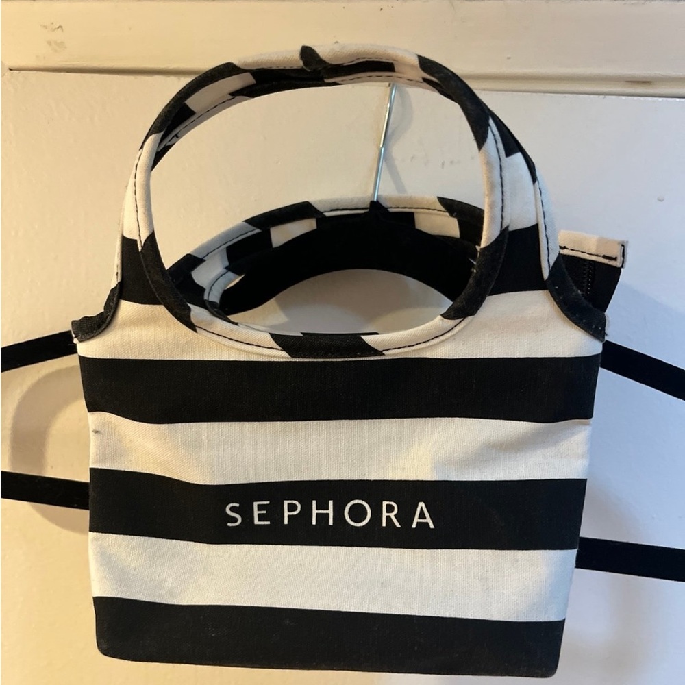 Sephora Monochrome Striped Cosmetic Bag